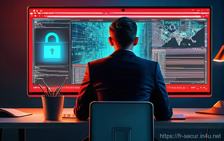 정보보안학 보안 도구의 선택 - **Prompt 1: The Vigilant User in a Digital Landscape**
Generate a highly detailed, realistic ima...