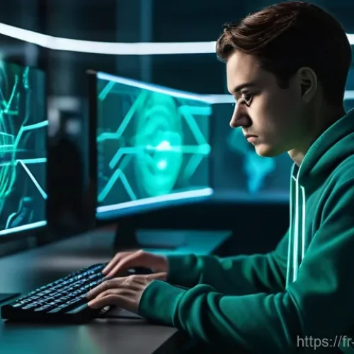 Home 27 정보보안학 사이버 범죄 분석 - **Prompt: The Architect of Digital Deception**
A highly detailed, cinematic shot of a person, ge...