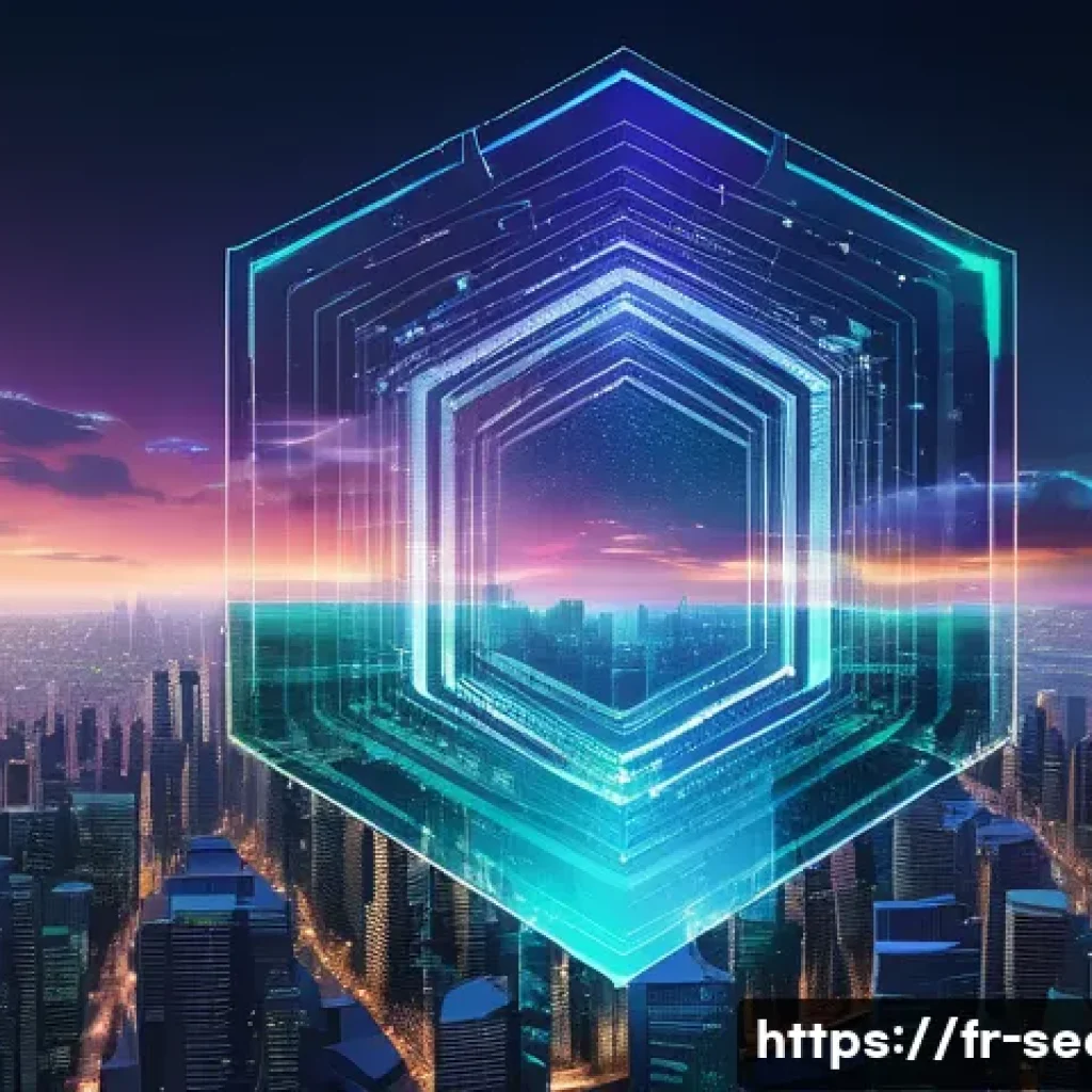 정보보안학 보안 프로토콜 - **Digital Fortress of Encryption**
Create a highly detailed, futuristic image of a digital citys...