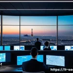 정보보안학 침해 대응 팀 역할 - A high-tech cybersecurity operations center in Paris, featuring a diverse team of French IT professi...